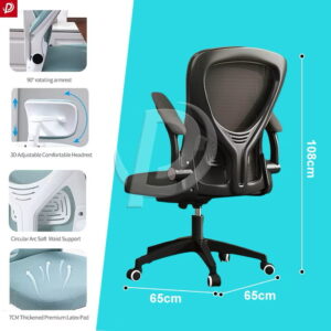 Gaming Chair Home Office Chair Ergonomic Chair Adjustable Back Support Headrest Arms Chair - Image 8