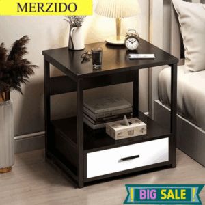 Wrought Iron Bedside Table Storage Cabinet for Home/Bedroom - Shelf Storage Cabinet - Image 1